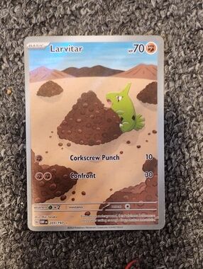 SHINY Larvitar Card Full Art Pokemon Ungraded Card